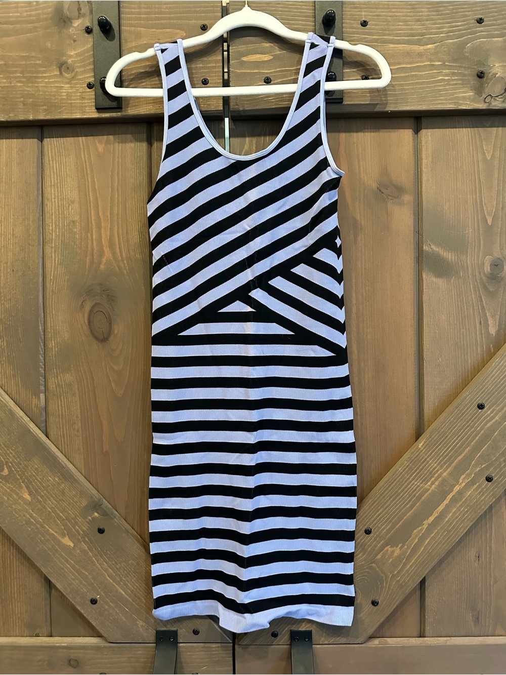 Black and Lavender Striped Tank Dress - Classic Summer Style